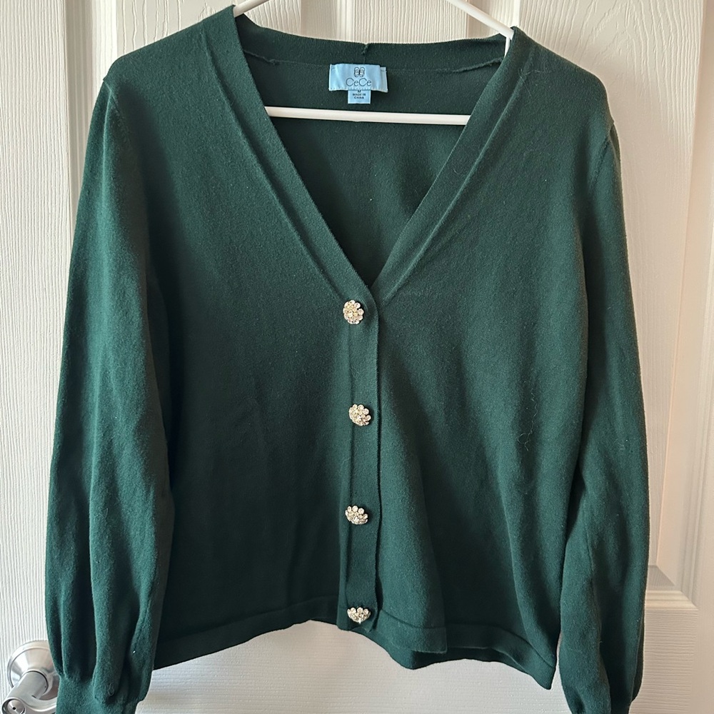 CeCe Forest Green Cardigan